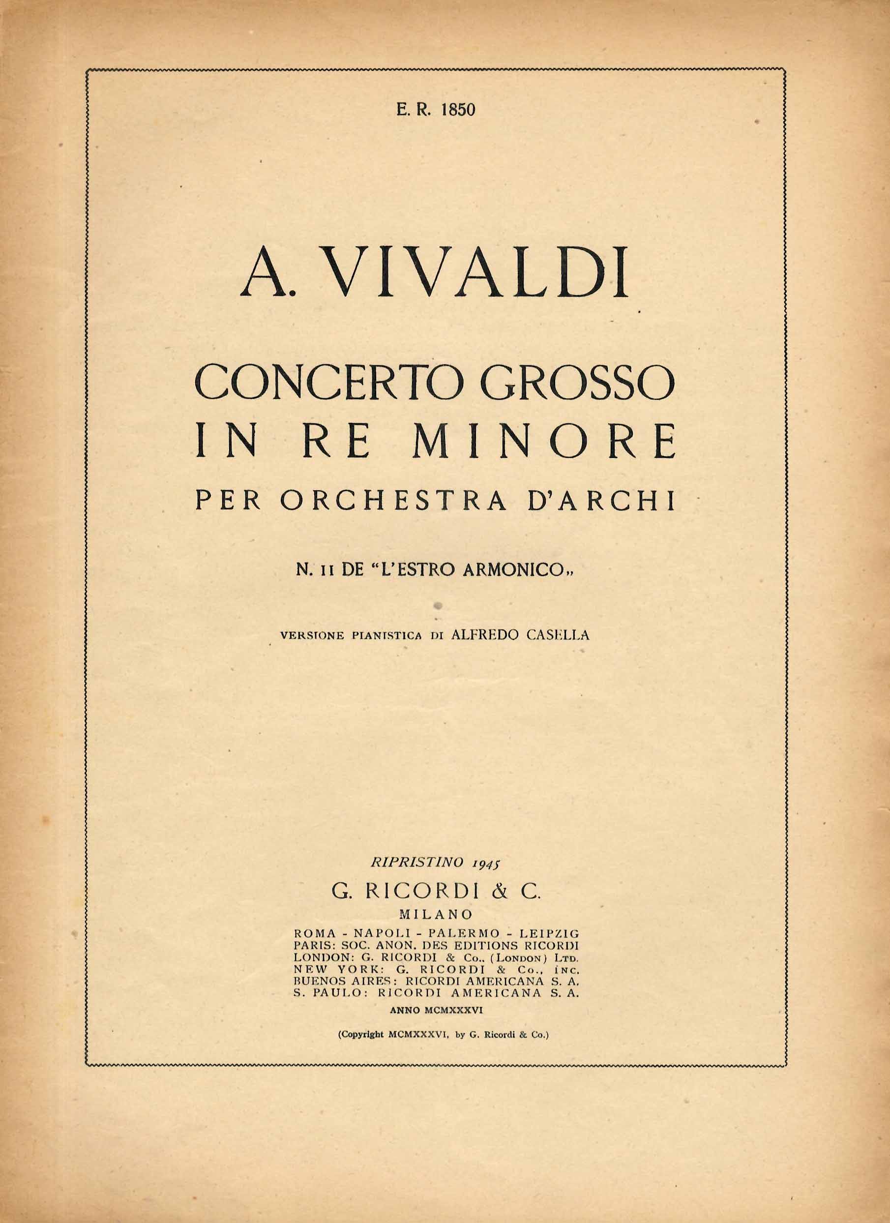 Concerto grosso in Re minore per orchestra d